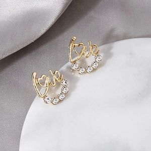 🎊🎊NEW🎊🎊Beautiful LOVE Earrings with Tiny Crystals in GOLD
